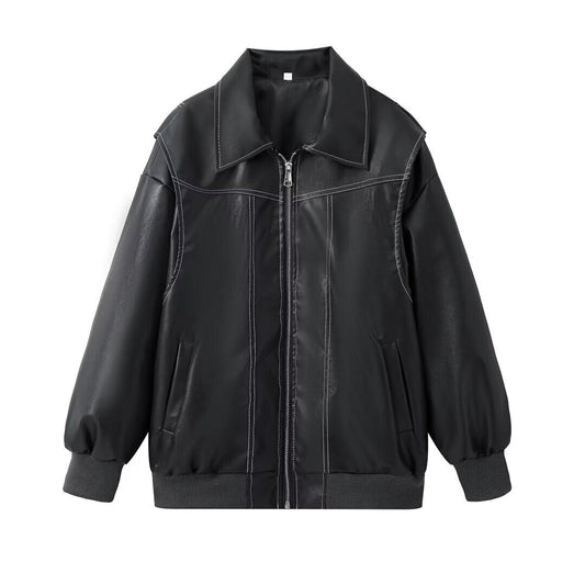 Abrigo Acolchado Mujer Extragrande Moderno en PU - Comodidad y Estilo para el Frío 0