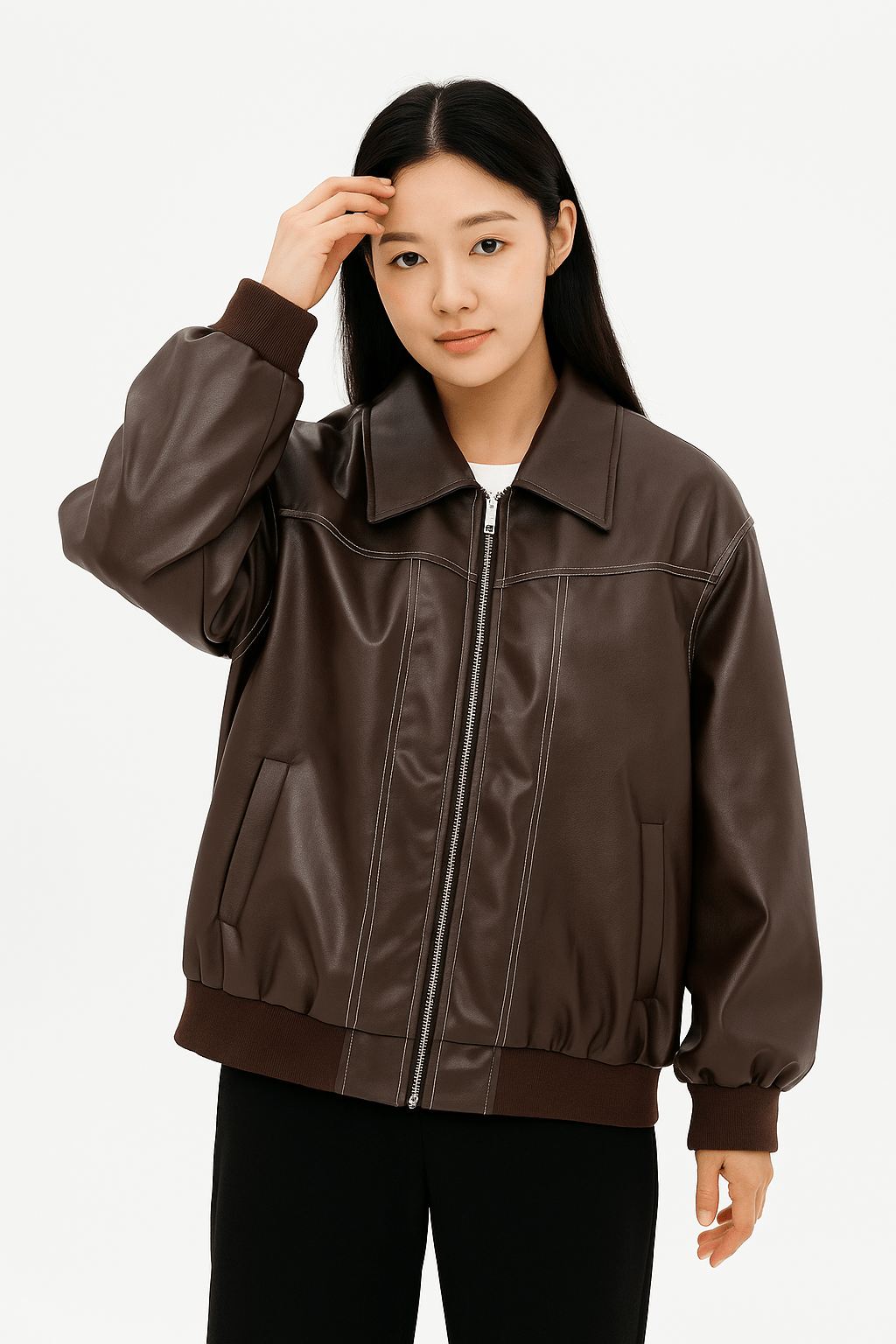 Abrigo Acolchado Mujer Extragrande Moderno en PU - Comodidad y Estilo para el Frío 2