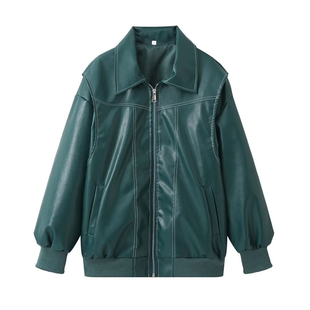 Abrigo Acolchado Mujer Extragrande Moderno en PU - Comodidad y Estilo para el Frío 7