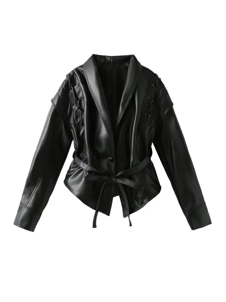 Abrigo Mujer Elegante con Cinturón de PU para Invierno – Chaqueta Moderna y Versátil 3