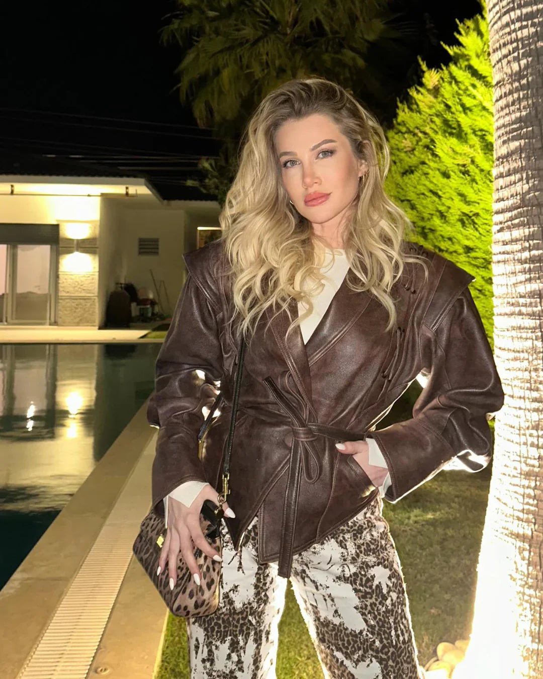 Abrigo Mujer Elegante con Cinturón de PU para Invierno – Chaqueta Moderna y Versátil 7