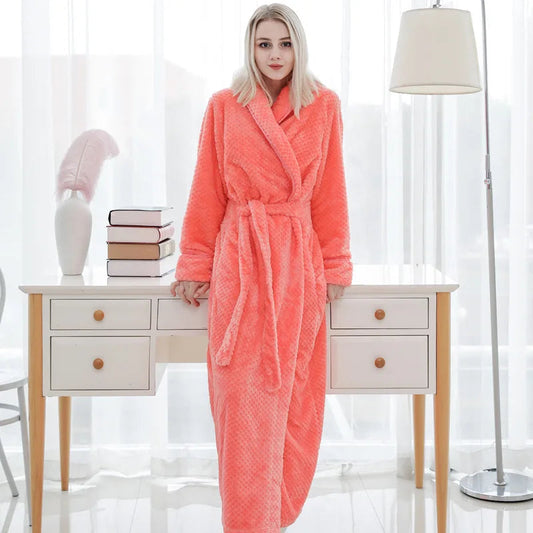 Albornoz Mujer de Forro Polar Suave con Bolsillos – Cómodo y Elegante para Relajarse en Casa 0