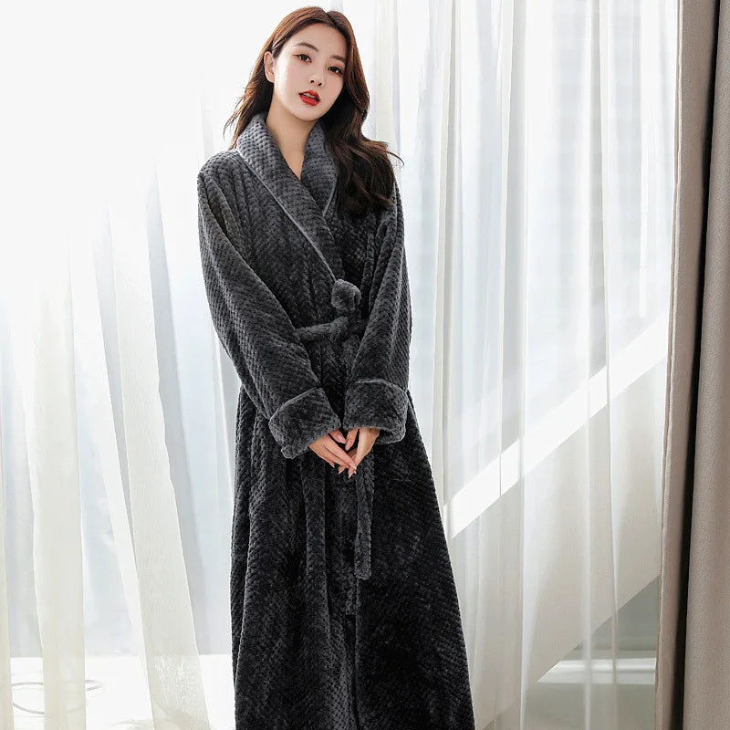 Albornoz Mujer de Forro Polar Suave con Bolsillos – Cómodo y Elegante para Relajarse en Casa 4
