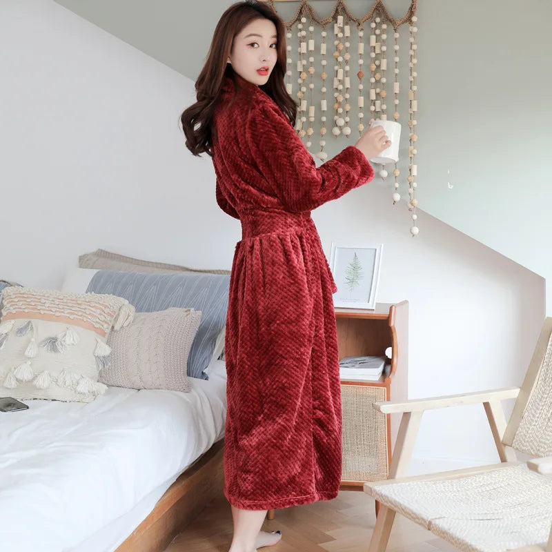 Albornoz Mujer de Forro Polar Suave con Bolsillos – Cómodo y Elegante para Relajarse en Casa 5