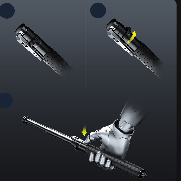 Bastón de Senderismo Automático Antideslizante con Despliegue Instantáneo – Ligero y Compacto, Ideal para Trekking y Autodefensa 7