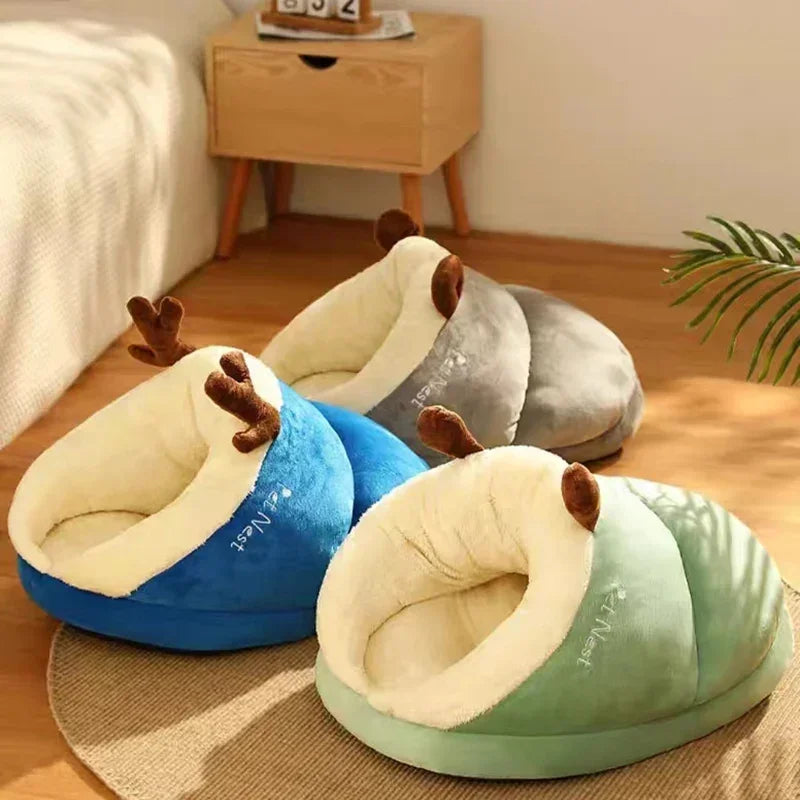 Cama Plegable para Perros de Lana Coral, Diseño de Zapatilla, Cálida y Lavable – Ideal para Perros Pequeños y Medianos 2