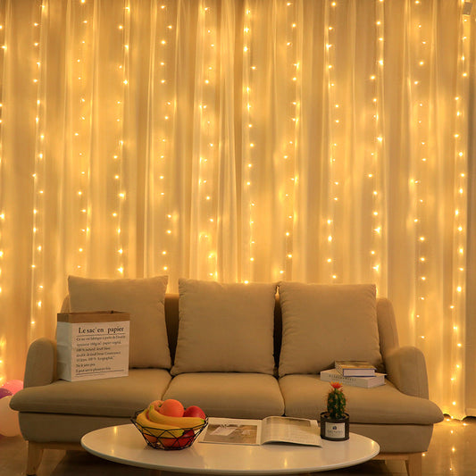 Cortina de Luces LED 300cm x 300cm – Luces de Navidad de Cortina para Decoración Acogedora y Mágica 0