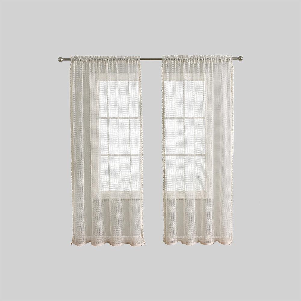 Cortinas Beige Translúcidas de Poliéster para Sala y Ventanas – Varias Dimensiones, Elegantes y Funcionales 3