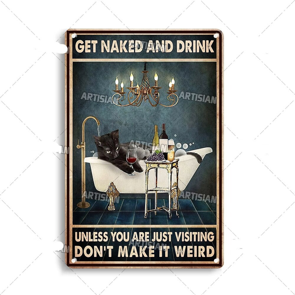 Cuadro Decorativo de Gato Artístico en Metal, 30 x 20 cm – Decoración de Pared Divertida para Interiores 0