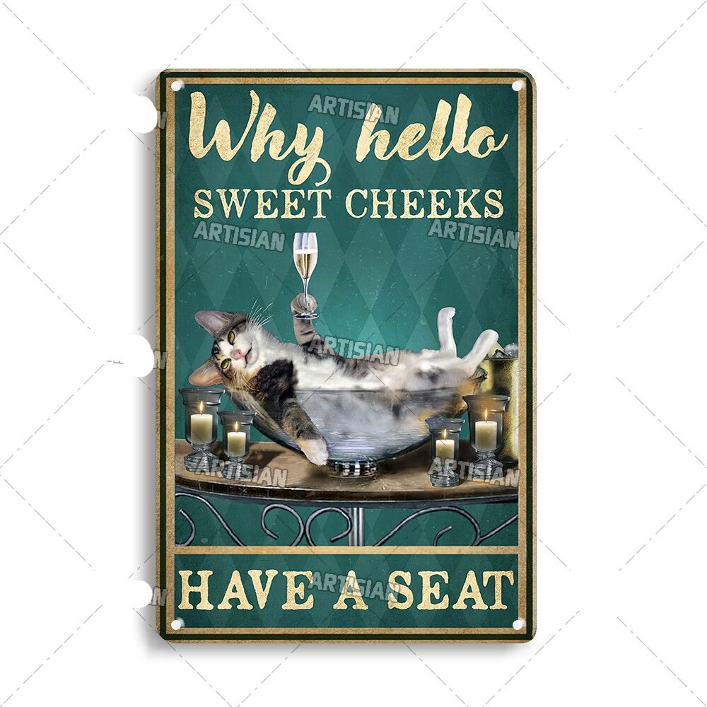 Cuadro Decorativo de Gato Artístico en Metal, 30 x 20 cm – Decoración de Pared Divertida para Interiores 14