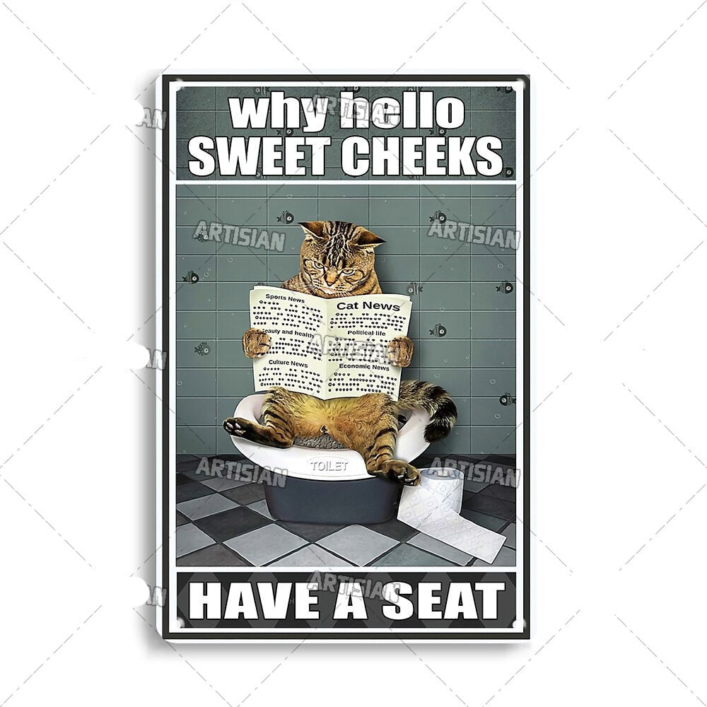 Cuadro Decorativo de Gato Artístico en Metal, 30 x 20 cm – Decoración de Pared Divertida para Interiores 16