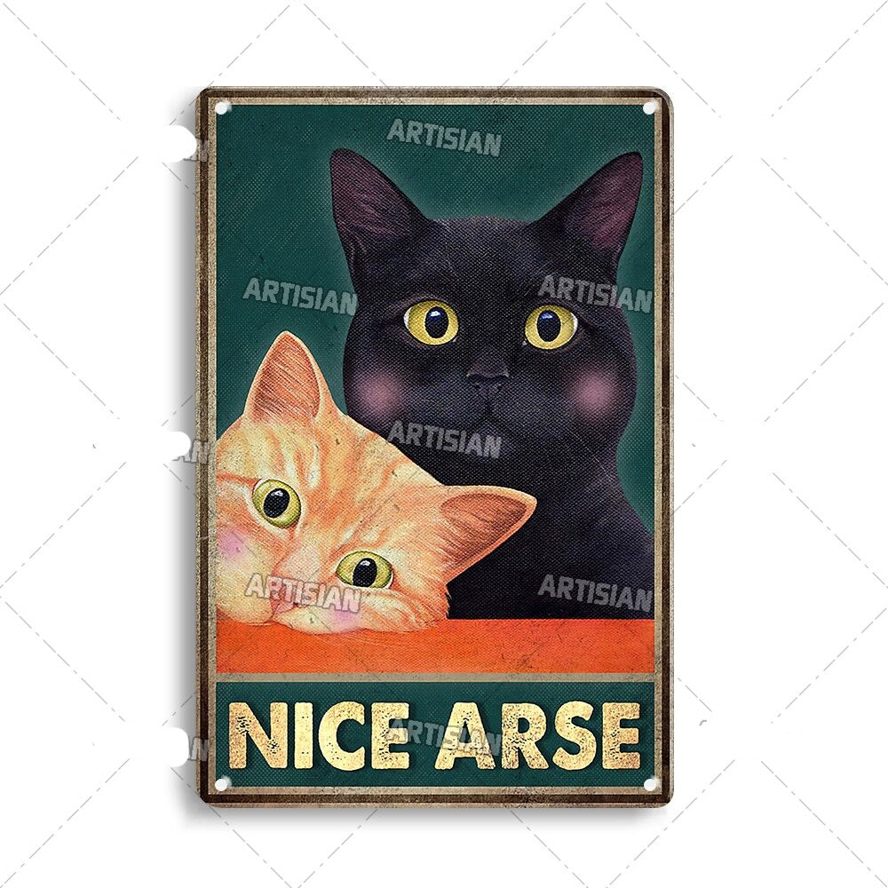 Cuadro Decorativo de Gato Artístico en Metal, 30 x 20 cm – Decoración de Pared Divertida para Interiores 5