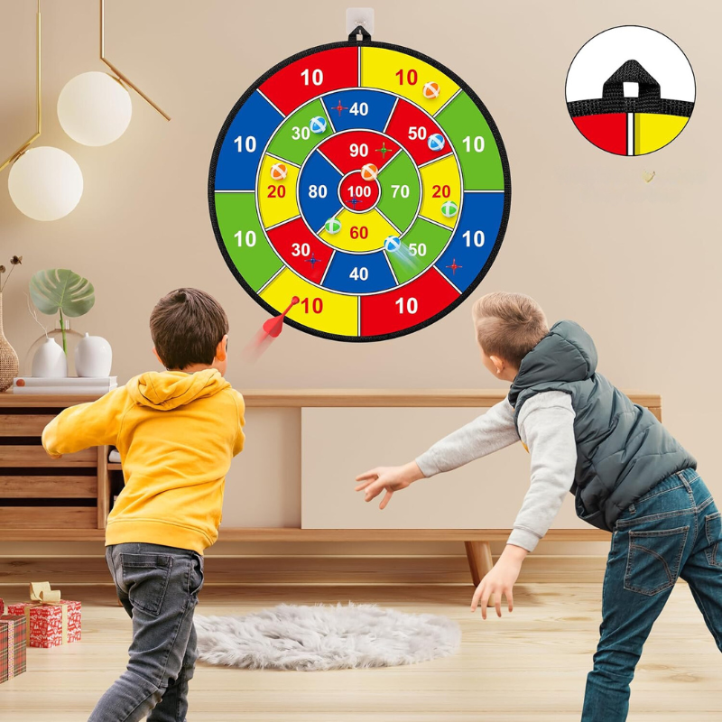 Diana Infantil de Doble Cara con Dardos de Velcro – Juego Seguro para Desarrollar Habilidades Motoras en Interiores y Exteriores 4