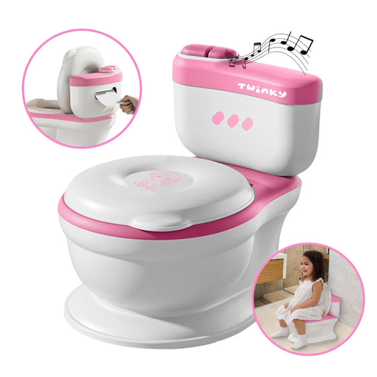 Entrenador para Ir al Baño Divertido y Compacto con Sonido de Descarga - Ideal para Aprendizaje Rápido, Fácil de Limpiar y Transportar 0