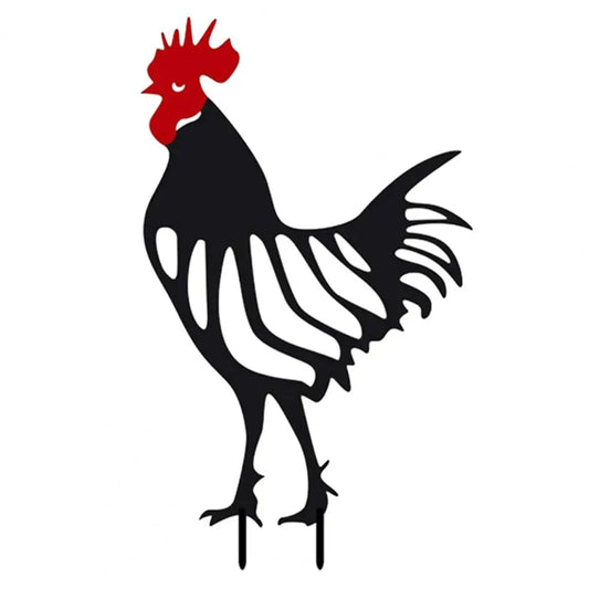 Escultura de Gallina de Hierro Forjado para Jardín – Decoración Rústica y Duradera en Color Negro, 18,5 x 25 cm 0