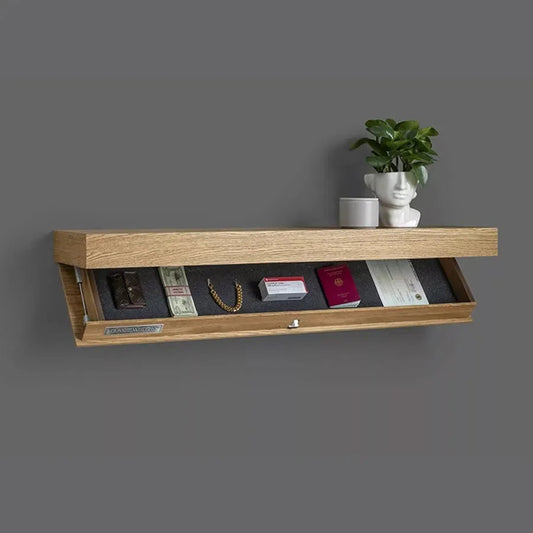 Estante Secreto Minimalista con Espacio Oculto – Diseño Elegante para Salón y Dormitorio en Blanco y Dorado 0
