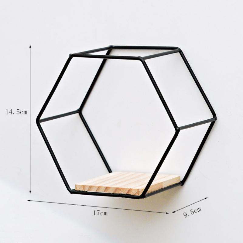 Estante de Pared Hexagonal de Metal – Estantería Moderna para Decoración y Almacenamiento en el Hogar 4
