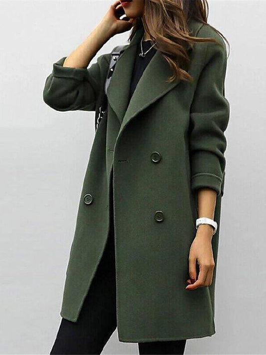 Gabardina Negra Mujer Clásica con Diseño Cruzado y Silueta Entallada – Elegante y Cálida para Invierno 0