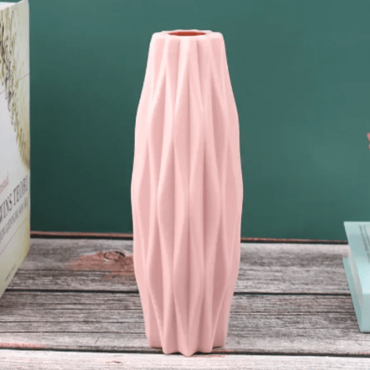 Jarrón Decorativo Moderno de Estilo Escandinavo en Rosa, Verde y Blanco – Florero de Diseño Origami 0
