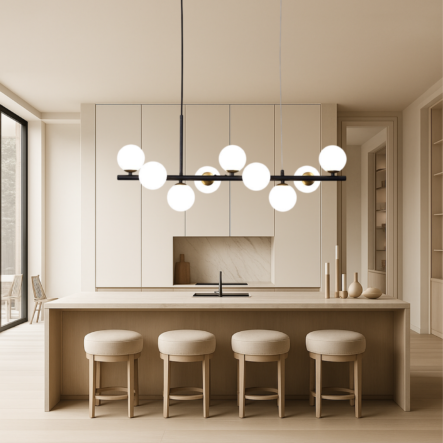 Lámpara Colgante Moderna LED Negra con Altura Regulable para Comedor – Diseño Elegante y Funcional 4