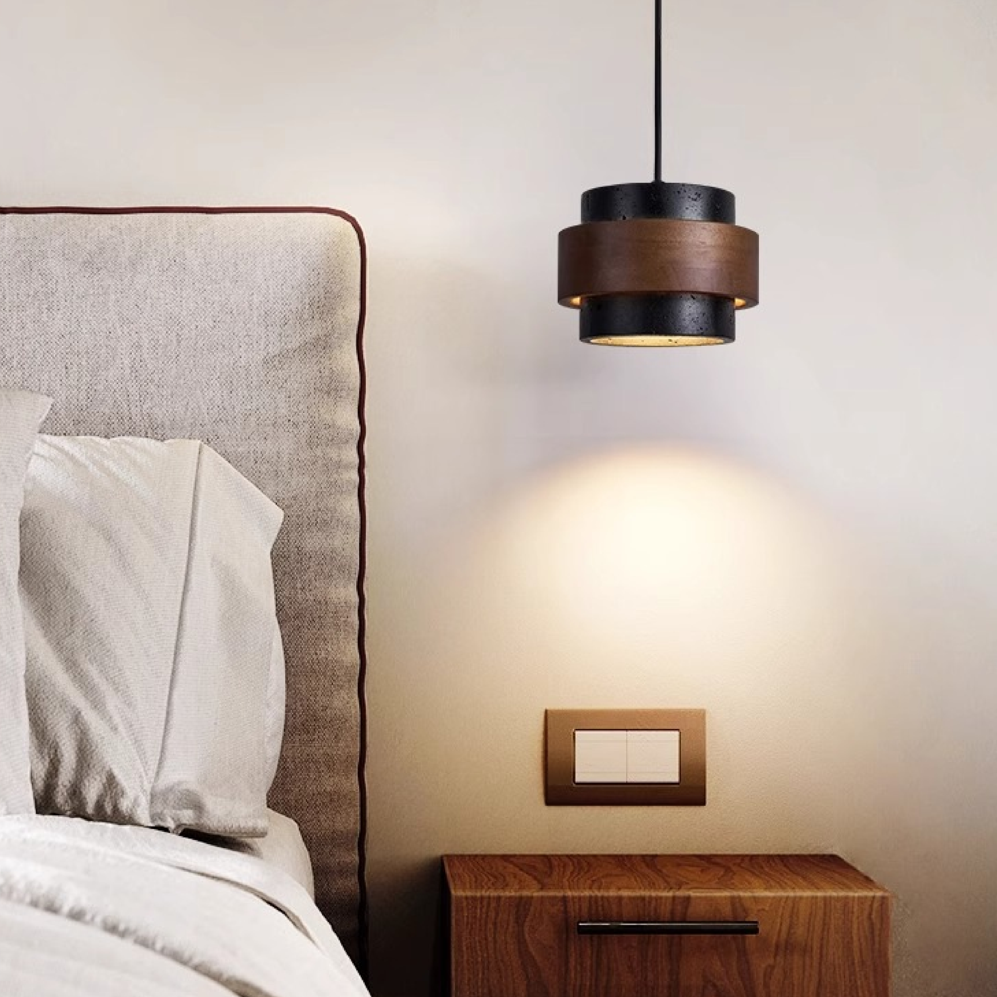 Lámpara Colgante Moderna de Travertino Negro, Altura Regulable – Ideal para Comedor y Salón, Lámparas de Techo Elegantes 2