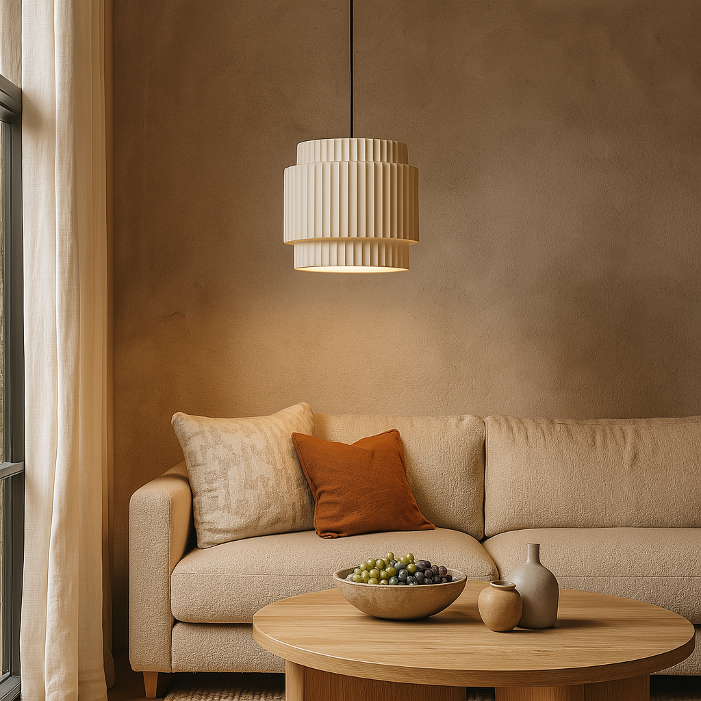 Lámpara colgante LED de cerámica con altura ajustable: moderna lámpara para salón y mesa. 3