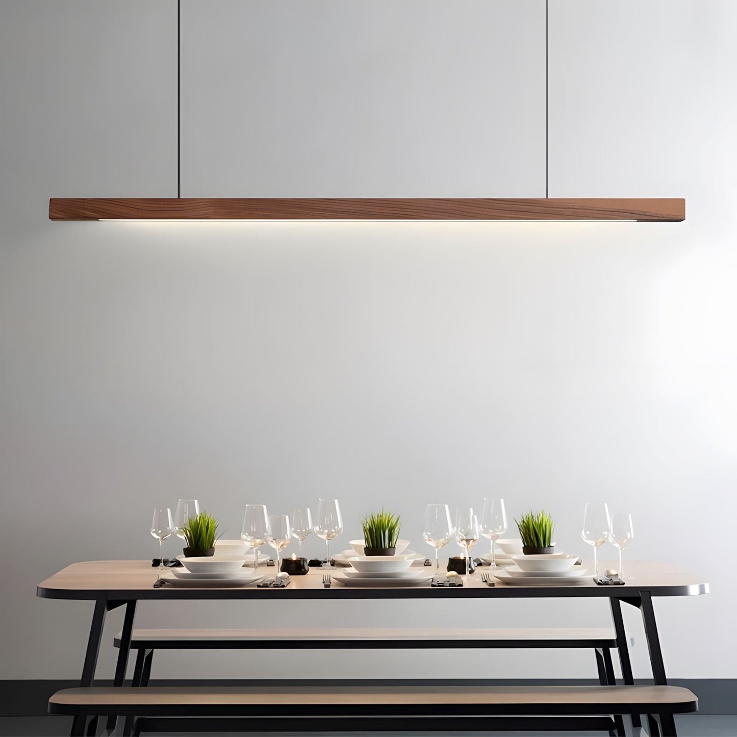 Lámpara de Diseño Minimalista de Madera de Roble con Control Remoto y Temperatura de Luz Ajustable – Ideal para Techo y Espacios Sofisticados 1