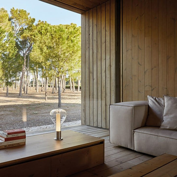 Lámpara de Mesa Artística de Vidrio con Diseño de Lava – Luz Relajante para Sala y Dormitorio, 23 cm x 40 cm 3