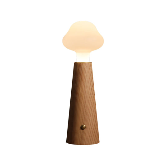 Lámpara de Mesa Moderna de Madera y Metal con Luz Suave – Ideal para Dormitorio y Oficina, Diseño Compacto y Elegante 0