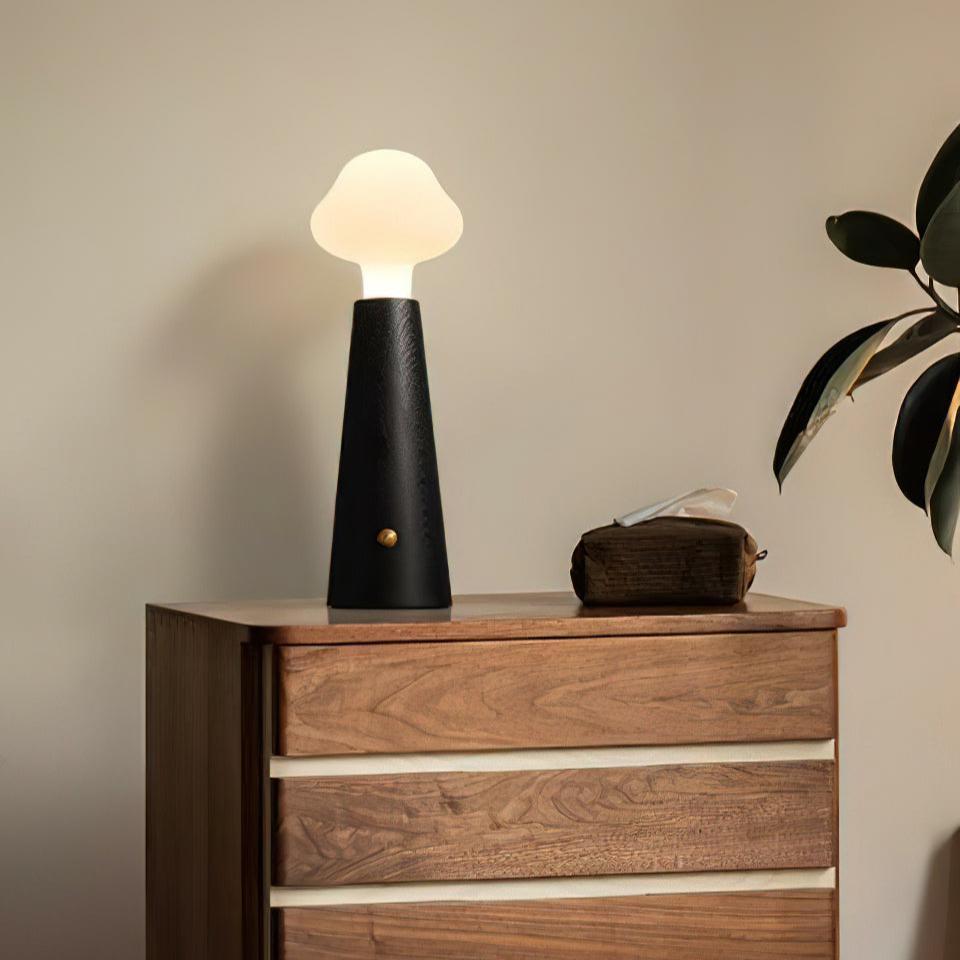 Lámpara de Mesa Moderna de Madera y Metal con Luz Suave – Ideal para Dormitorio y Oficina, Diseño Compacto y Elegante 7