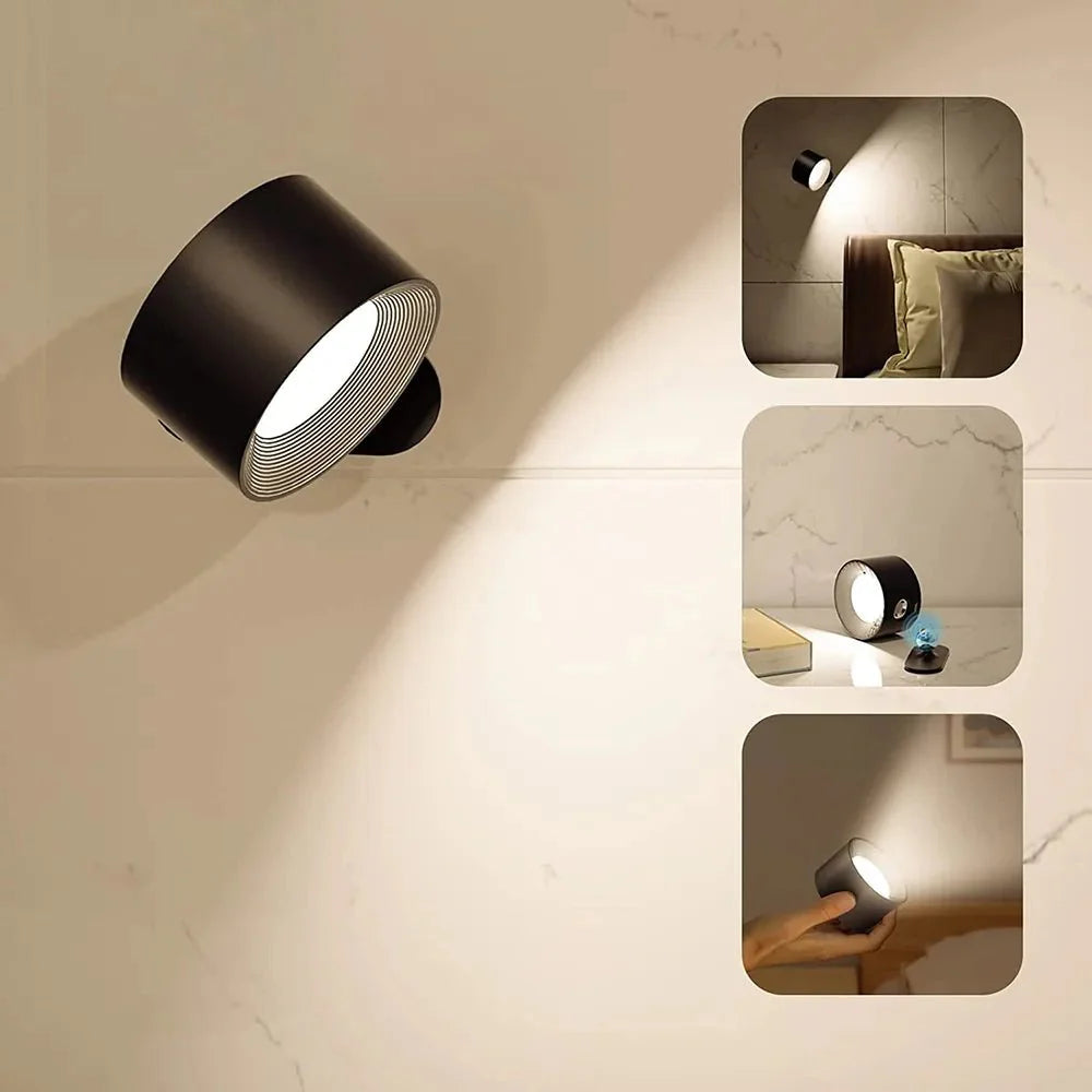 Lámpara de Pared Inalámbrica con Ajuste de Luz y Rotación 360° – Aplique Pared Portátil con Tres Colores de Luz 6
