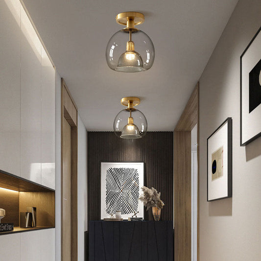 Lámpara de Techo Minimalista de Cristal Gris, Diseño Moderno y Compacto, Iluminación Suave con LED 0