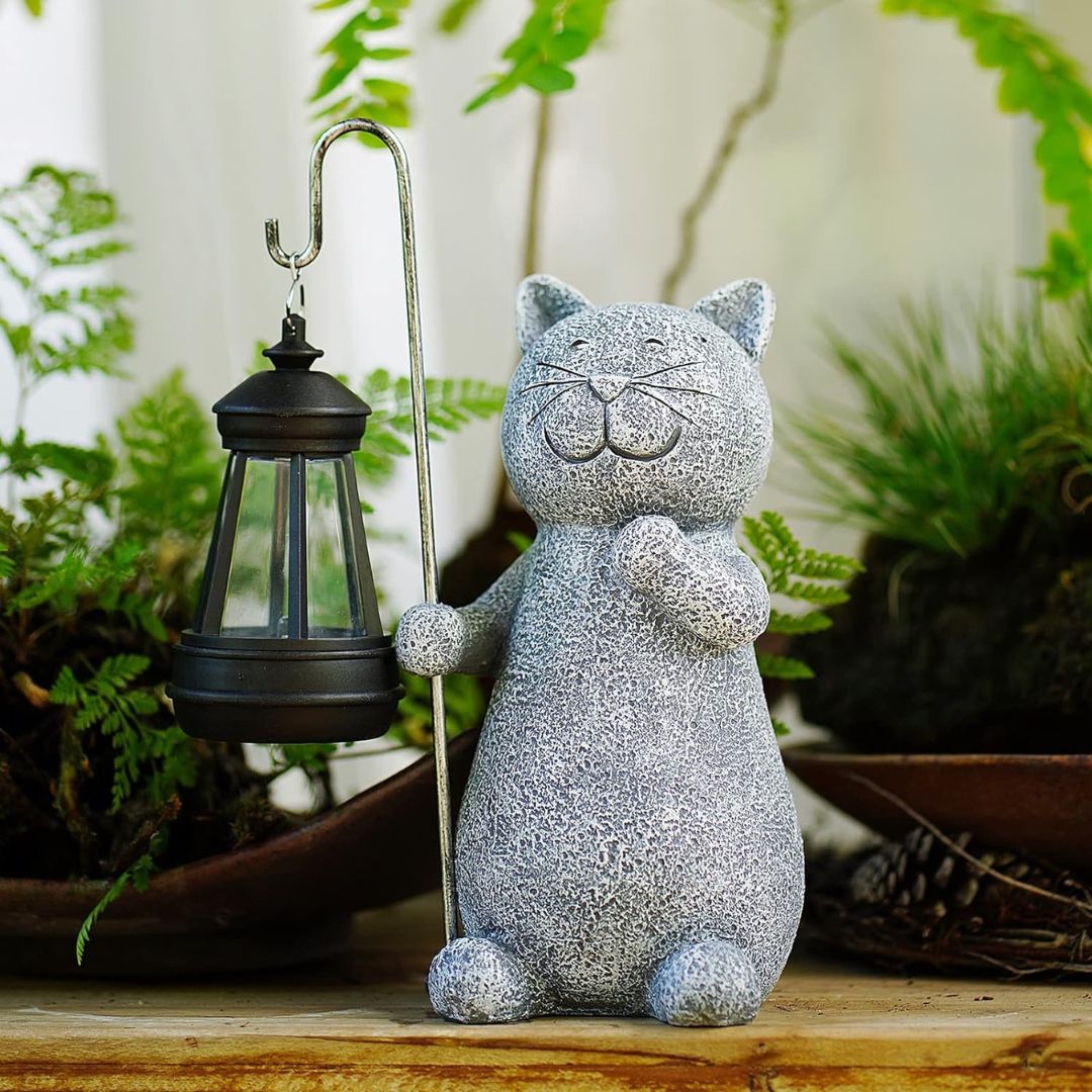 Linterna Solar Recargable en Forma de Gato para Jardín – Iluminación Ecológica y Decorativa, Resistente a la Intemperie 4