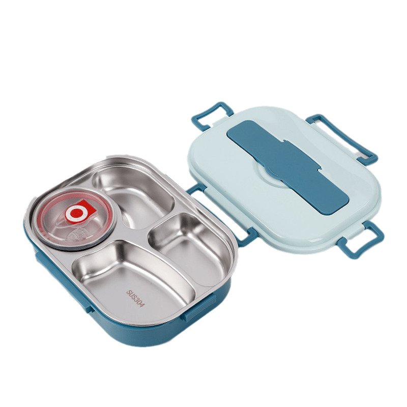 Lonchera de Acero Inoxidable con 4 Compartimentos y Tazón de Sopa – Perfecta para Comidas en Movimiento 11