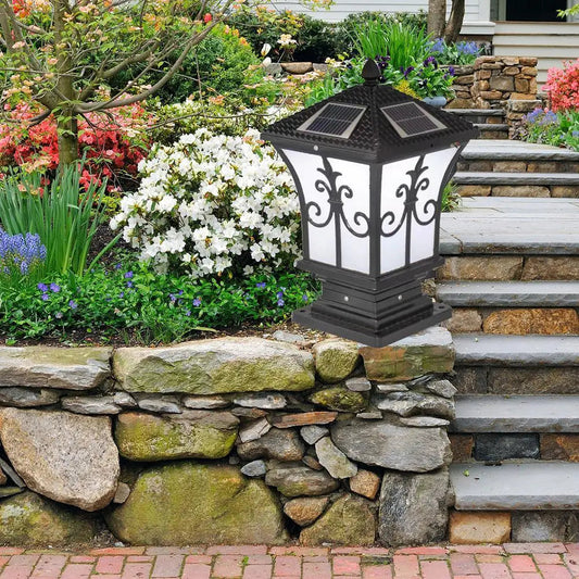 Luz Solar Elegante para Jardín, Iluminación Retro Ecológica y Duradera, 38 cm x 20 cm, Negro 0