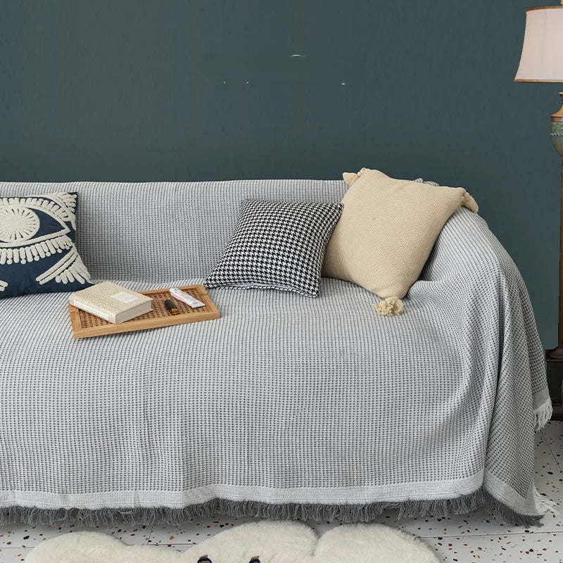 Manta con Flecos de Algodón y Poliéster – Diseño Nórdico Elegante para Sofá y Cama, 90x150 cm 10