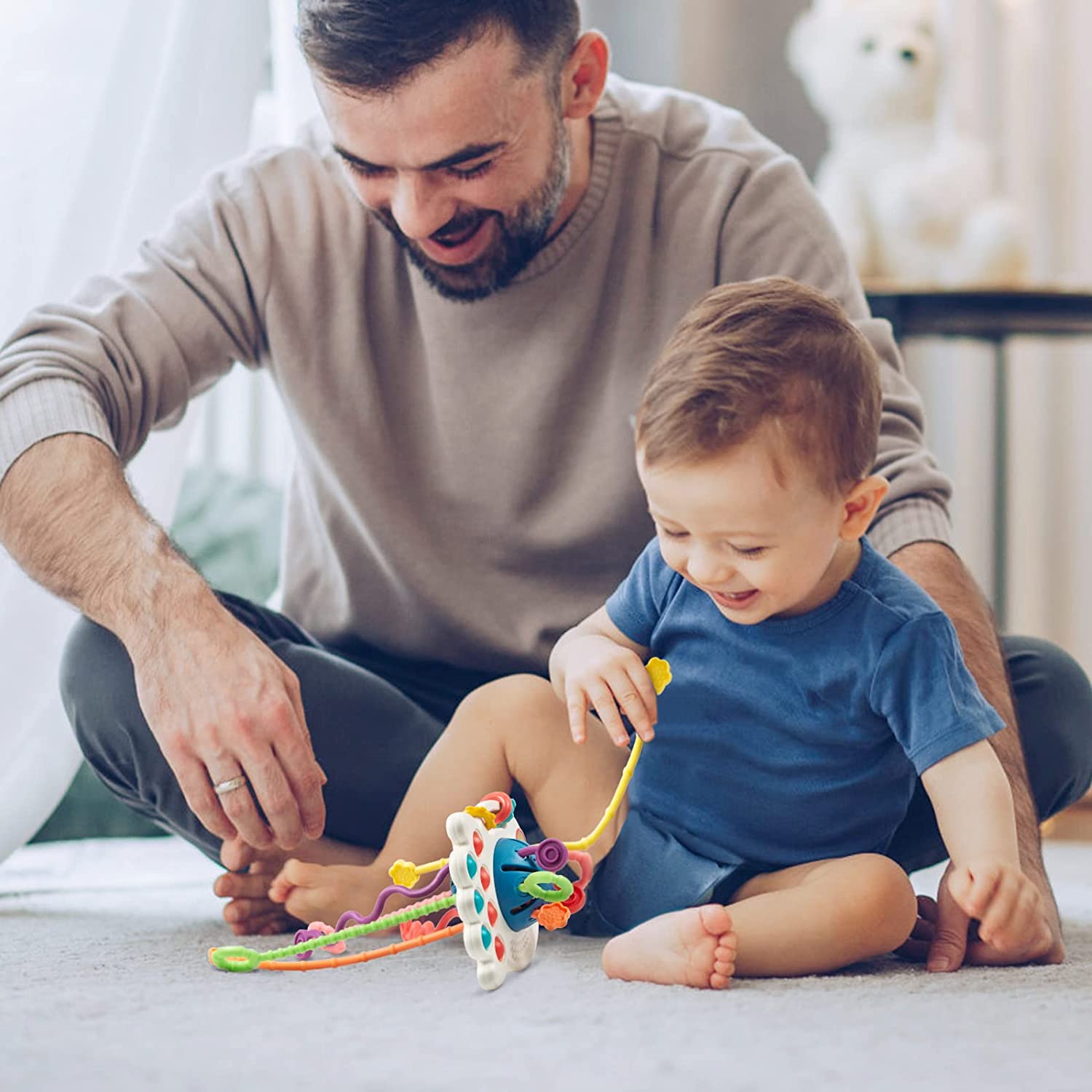 Mordedor Sensorial para Niños – Juguete Educativo Seguro de Plástico ABS, Colores Vibrantes y Texturas Variadas 1