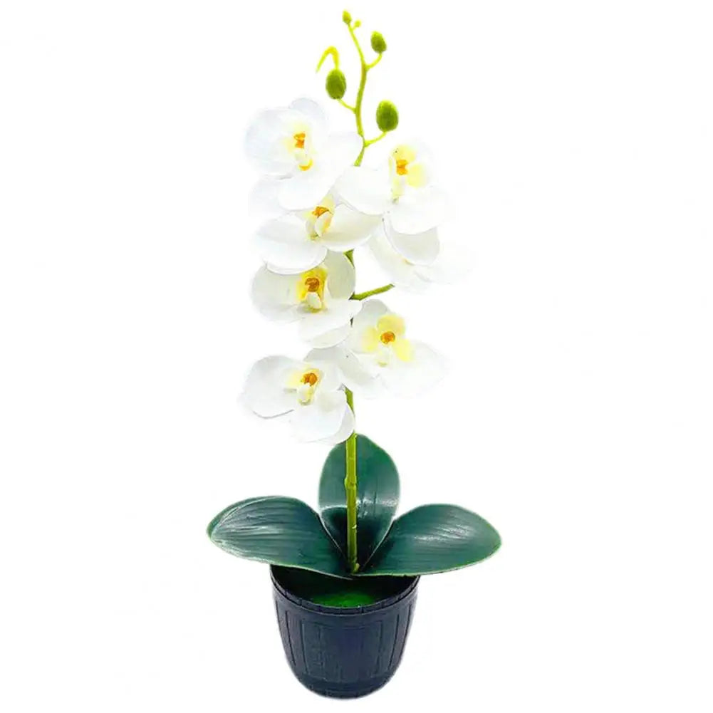 Orquídea Artificial Bonsái con Maceta Decorativa – Apariencia Natural y Sin Mantenimiento para Decoración Todo el Año 9