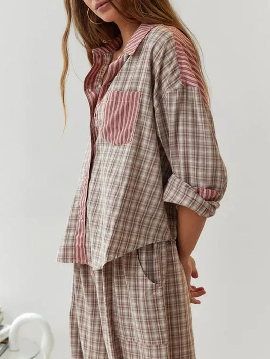 Pijama de 2 Piezas Suave y Transpirable para Mujer - Conjunto Holgado Ideal para Noches Relajantes 0