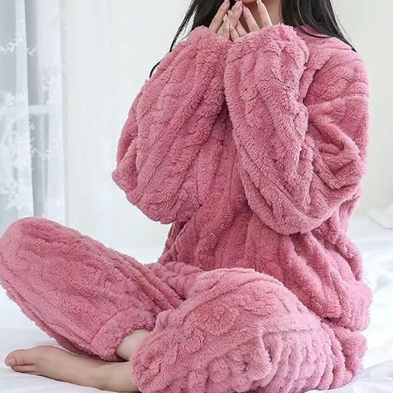 Pijama de Terciopelo Acanalado para Otoño – Conjunto de Pijamas Mujer Cómodo y Elegante 0