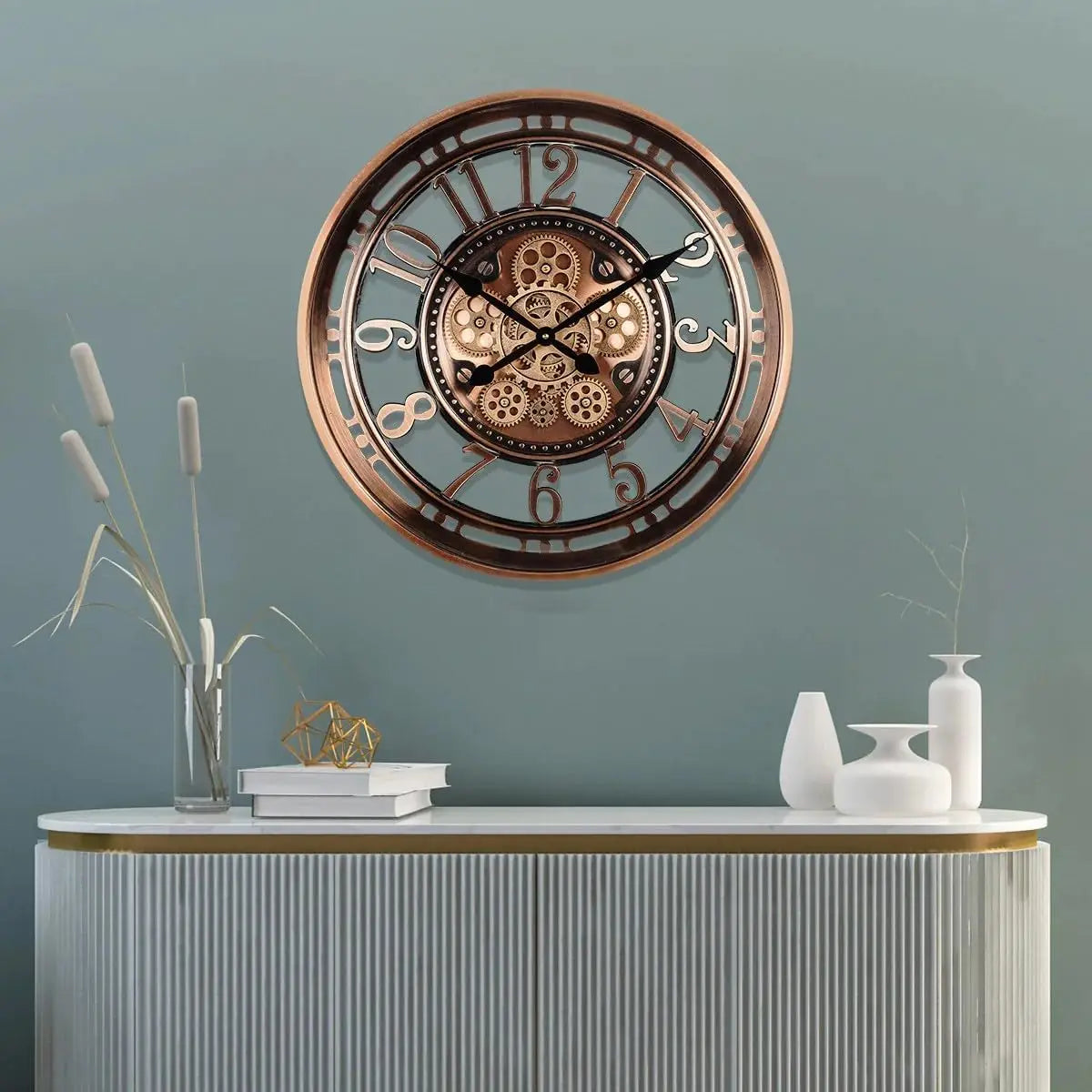 Reloj de Pared Antiguo en Oro y Cobre – Diseño Clásico para Decoración Elegante de Interiores, 53 cm 1