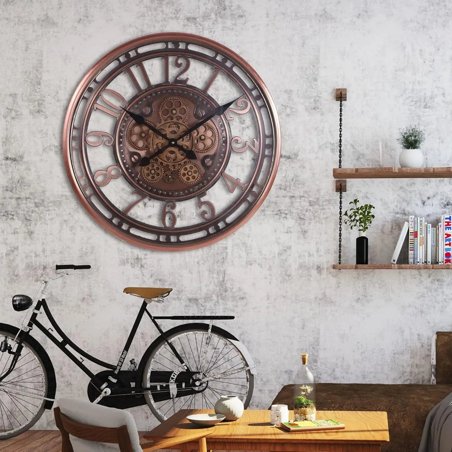 Reloj de Pared Antiguo en Oro y Cobre – Diseño Clásico para Decoración Elegante de Interiores, 53 cm 5