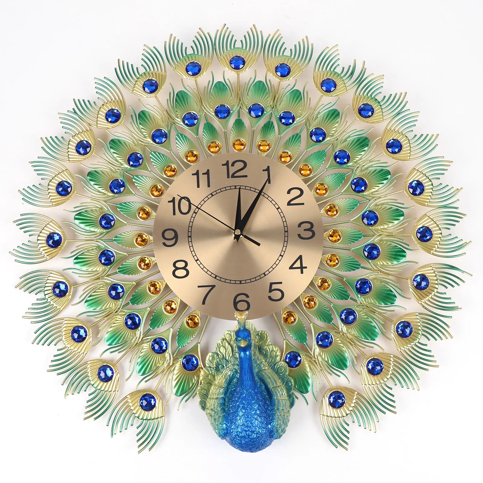 Reloj de Pared Grande Artístico con Diseño de Pavo Real – Decoración Elegante y Silenciosa para el Hogar 5