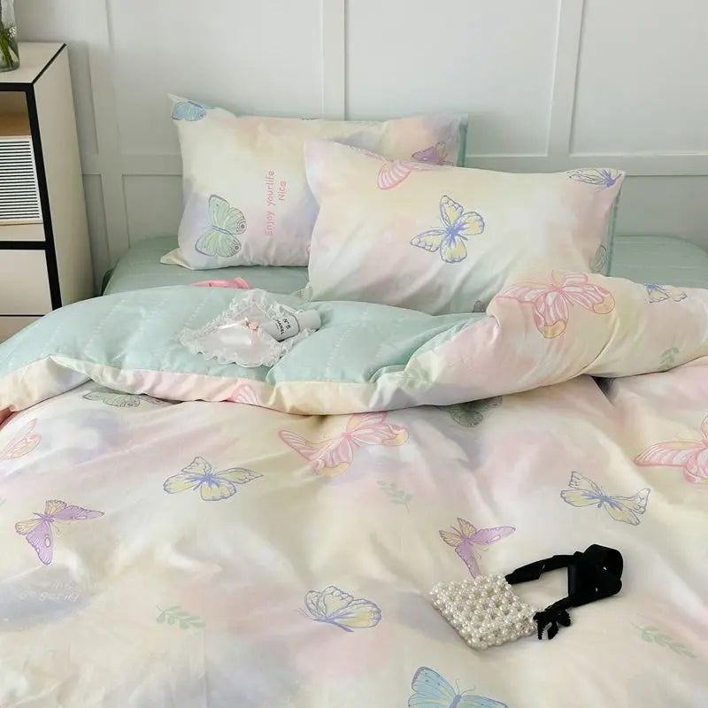 Ropa de Cama Floral Suave – Juego de Sábanas y Fundas Nórdicas en Rosa, Material de Algodón y Poliéster 2