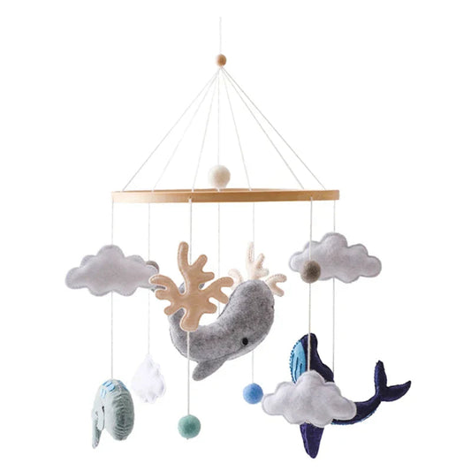 Sonajero de Ballena para Bebés – Juguete Seguro de Madera con Sonido Suave y Diseño Atractivo para el Desarrollo Infantil 0