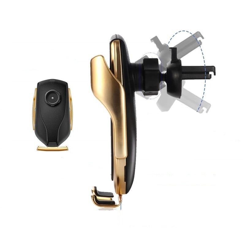 Soporte Móvil Coche Automático con Cargador Inalámbrico y Rotación 360° - Detección Infrarroja, Compatible con Qi 6