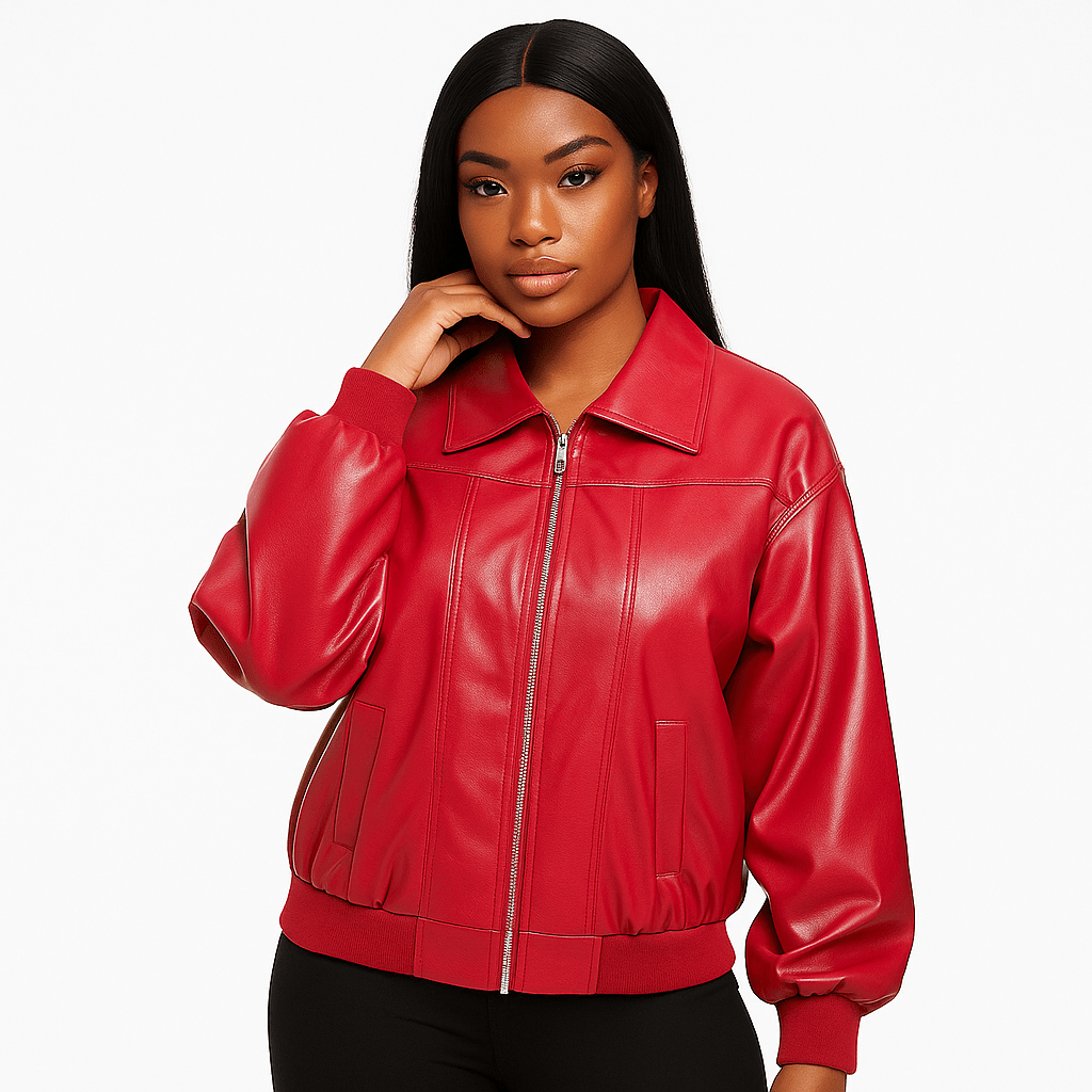 Abrigo Acolchado Mujer Extragrande Moderno en PU - Comodidad y Estilo para el Frío 4