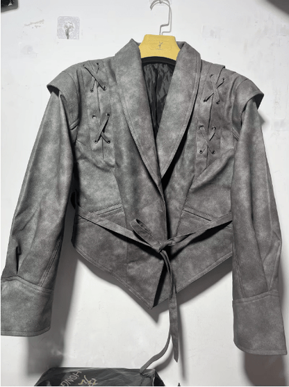 Abrigo Mujer Elegante con Cinturón de PU para Invierno – Chaqueta Moderna y Versátil 5