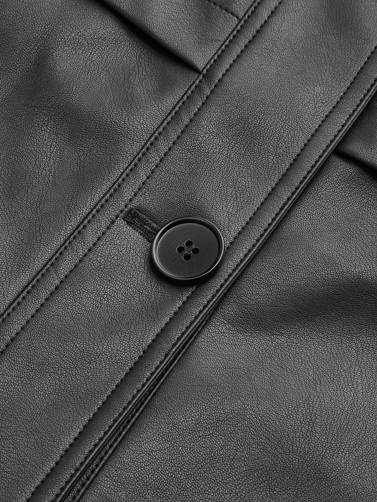 Abrigo de PU con Cinturón y Cuello Alto para Mujer - Prenda Cálida y Elegante en Poliéster y Algodón 8