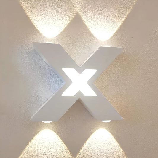Aplique de Pared Moderno en Forma de X con Iluminación LED para Exteriores - Lámpara de Pared Resistente al Agua 0